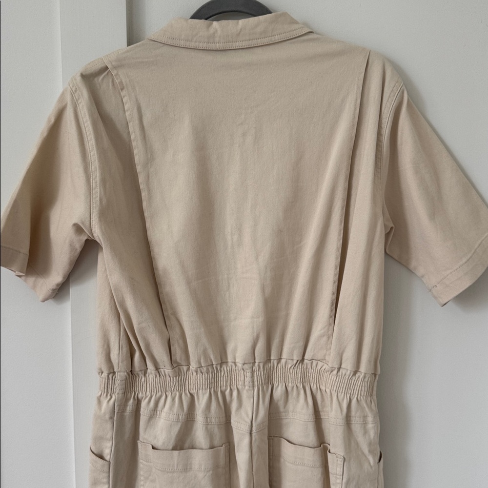 Hunter & Brown Effortless Beige Boilersuit Jumpsuit Size M - Picture 5 of 9